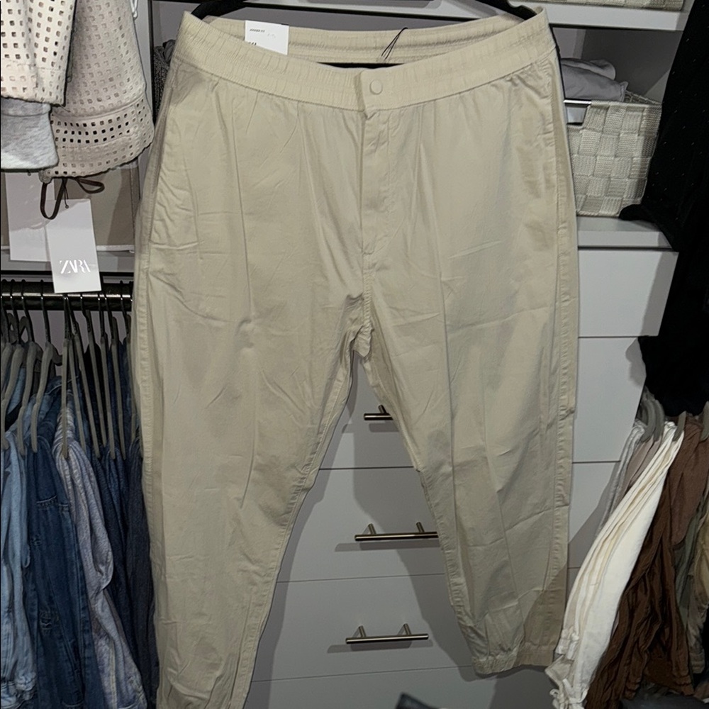 Zara Tan Chinos Classic Straight-Leg
